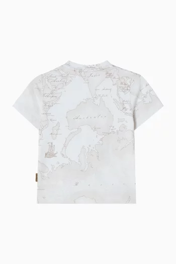 Map-print T-shirt in Cotton