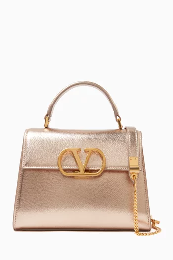 Small VSLING Handbag in Laminated Grainy Calfskin