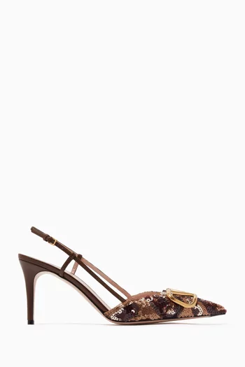 VLOGO Signature Embellished 80 Slingback Pumps