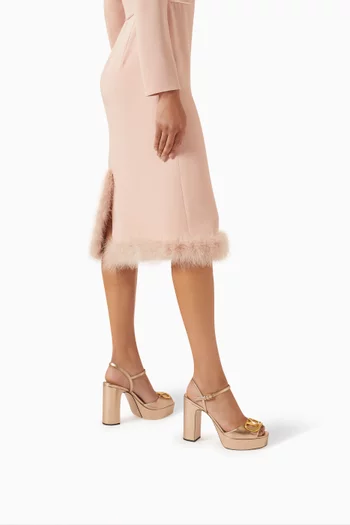 VLogo Signature Platform Sandals in Laminated Nappa Leather