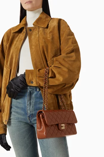 Unused Small Classic Flap Bag in Quilted Caviar