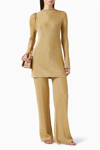 فستان قصير مزيج فيسكوز مضلع