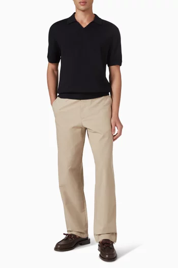 Open-collar Polo T-shirt in Knit