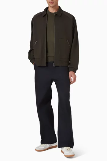 Zipped Bomber Jacket in Cotton-jersey