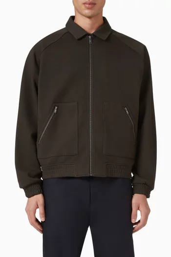 Zipped Bomber Jacket in Cotton-jersey
