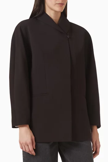 جاكيت مزيج صوف بياقة بتصميم شال