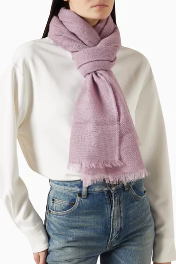 Embroidered-logo Stole in Cashmere
