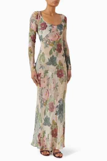 Inka Semi-sheer Printed Dress