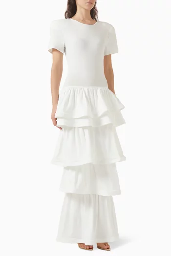 Ruffle Skirt Maxi Dress