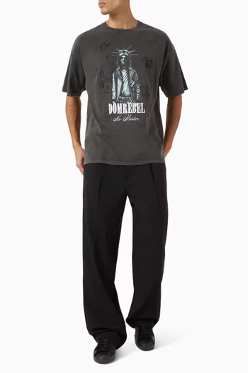 تي شيرت بطبعة مفاتيح قطن جيرسيه