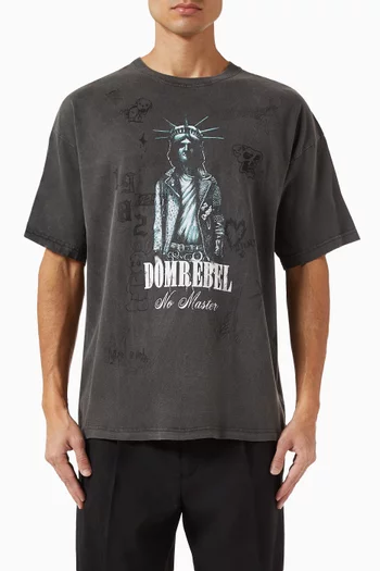 تي شيرت بطبعة مفاتيح قطن جيرسيه