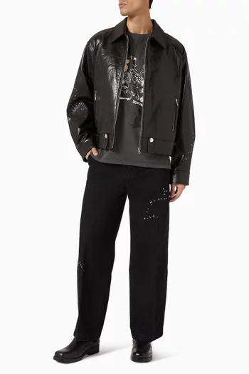 بنطال جينز ليزي بطيات دينم