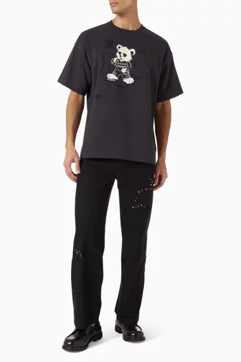 تي شيرت موي بطبعة قطن جيرسيه