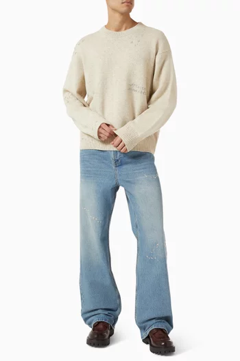 سترة رينيجيد بفتحة رقبة مستديرة قماش منسوج