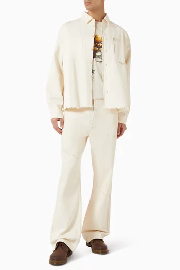 قميص بنمط جاكيت سليزر قصير قنب قطني