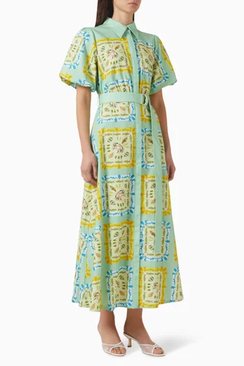 فستان بادي بحزام مزيج قطن