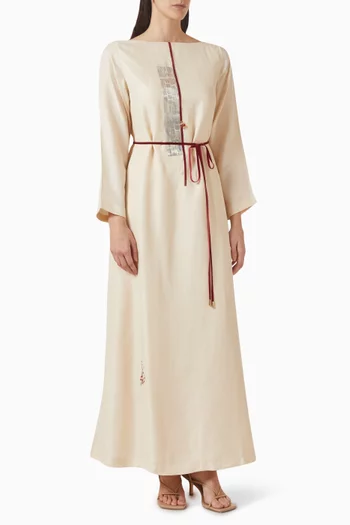 Belted Kaftan in Wash Silk