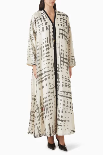 Printed Abaya in Tencel & Crepe