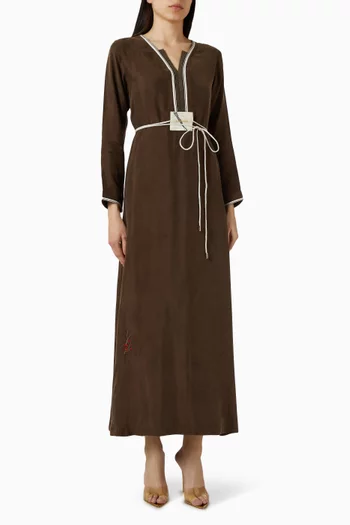 Belted Kaftan in Wash Silk