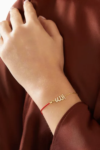 Allah Diamond Thread Bracelet in 18kt Gold