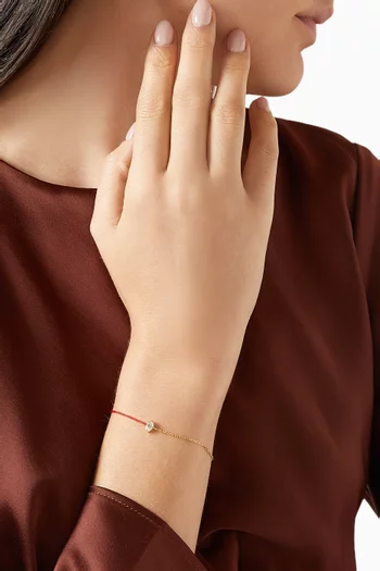 Bezel Diamond Thread Bracelet in 18kt Gold