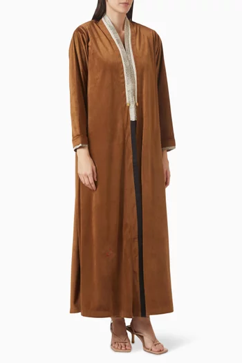 Embroidered Abaya in Velvet
