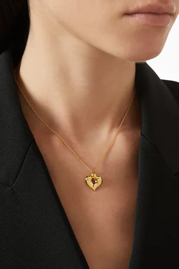 Molten Heart Pendant Necklace in 18kt Gold-plated Brass