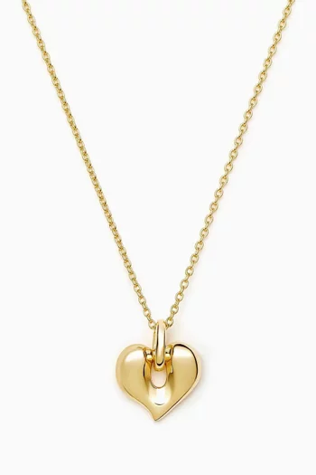 Molten Heart Pendant Necklace in 18kt Gold-plated Brass