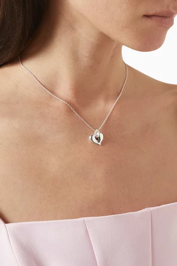 Molten Heart Pendant Necklace in Silver-plated Brass