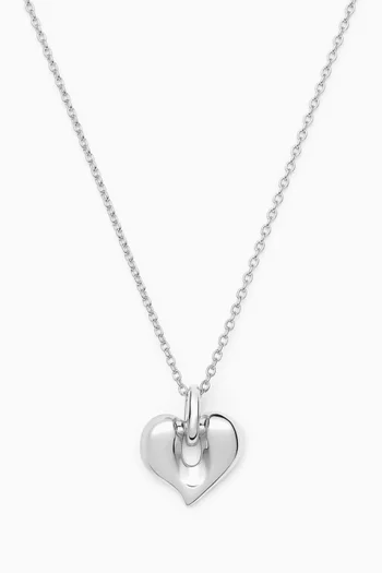 Molten Heart Pendant Necklace in Silver-plated Brass
