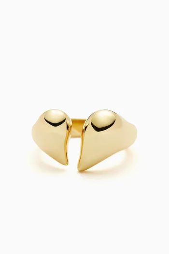 Molten Heart Statement Ring in 18kt Gold-plated Brass