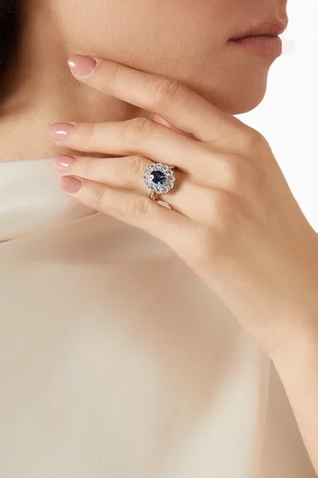 1735 Double Sapphire & Diamond Ring