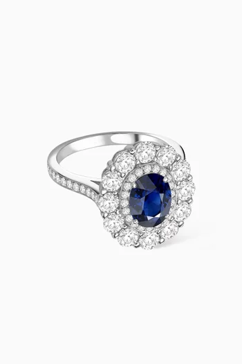 1735 Double Sapphire & Diamond Ring