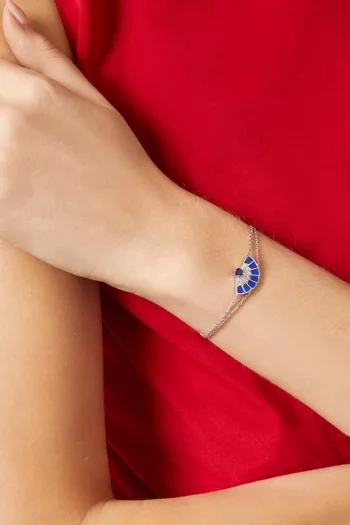 سوار فانفير سيمفوني مرصع بالياقوت والماس ذهب أبيض عيار 18