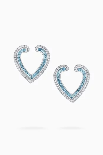 Aloria Aquamarine & Diamond Earrings in 18kt White Gold