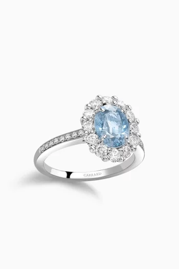 1735 Aquamarine & Diamond Ring