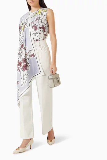 Printed Cape Top in Silk