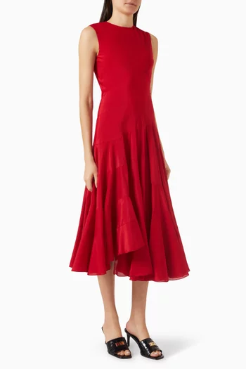 Flared Dress in Cotton-silk