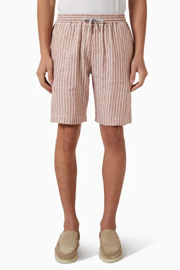 Alfa Stripes Bermuda Shorts in Linen