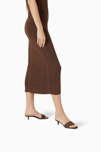 حذاء مفتوح سارافينا بكعب 45 مم جلد بنقشة جلد التمساح