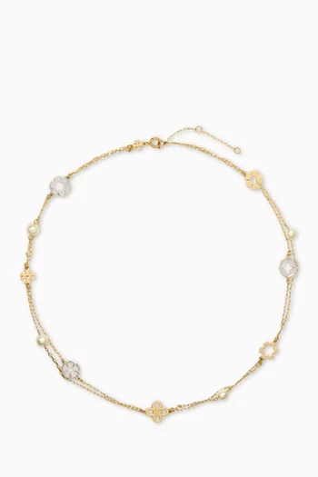 Kira Clover Layered Necklace in 18kt Gold-plated Brass