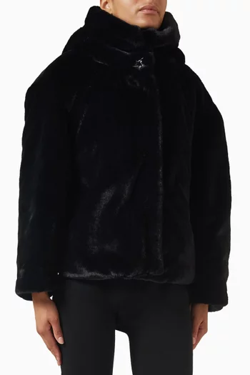 Hoodie Jacket in Faux-fur