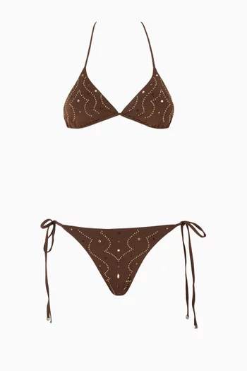 Embellished Triangle Bikini Set