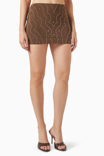 تنورة قصيرة مطرزة