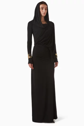 Hooded Maxi Dress in Jersey