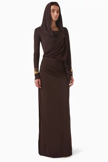 Hooded Maxi Dress in Jersey