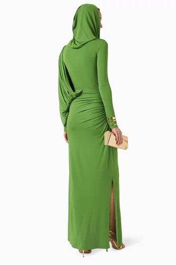Hooded Maxi Dress in Jersey