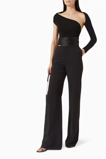 Flared-leg Pants in Crepe