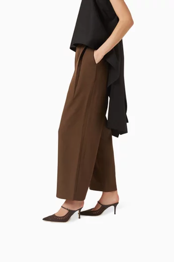 حذاء تريستي مفتوح من الخلف بكعب 75 مم دانتيل وجلد