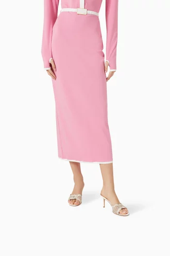 حذاء كومو مفتوح من الخلف بكعب 75 مم دانتيل كروشيه لامع